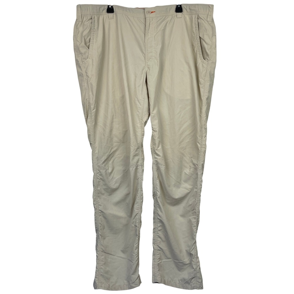 Orvis‎ Tech Nylon Hiking Fishing Pants Mens XXL Lightweight Wicking Casual Beige